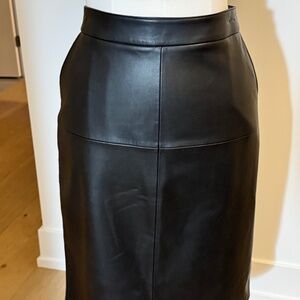 Mango Black Faux Leather Skirt